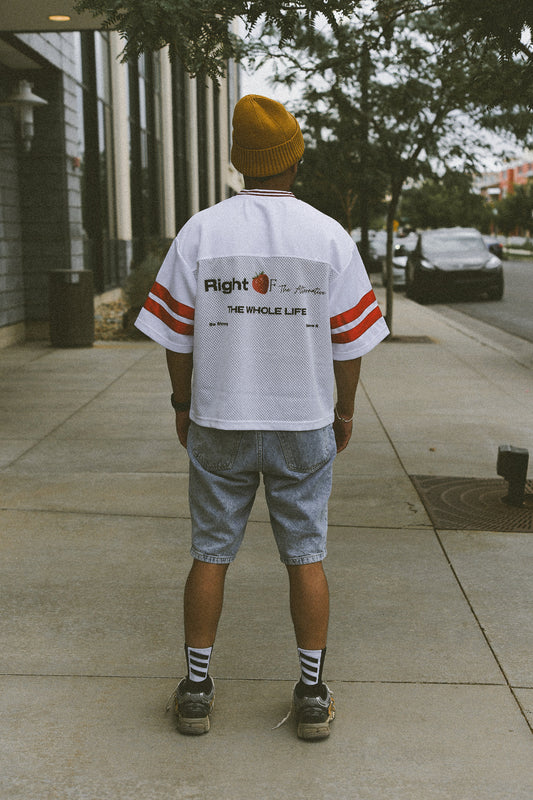 Camiseta de malla Line Break | Jersey urbano de cuello en V cuadrado – Género neutro