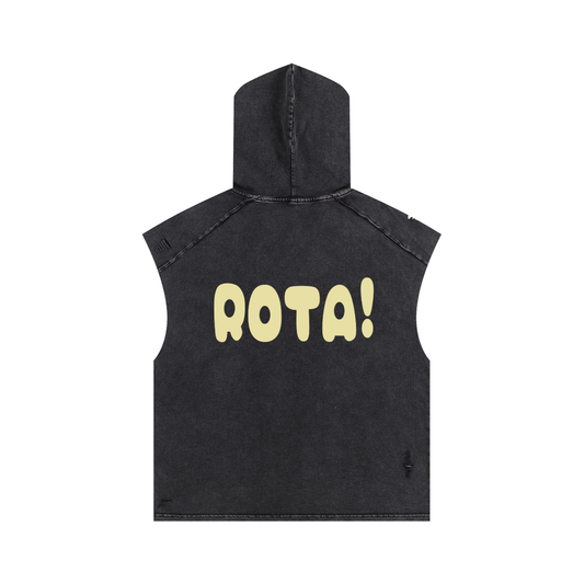 ROTA “Streetshade” Hooded Tank | Cropped Sleeveless Snow-Washed Hoodie