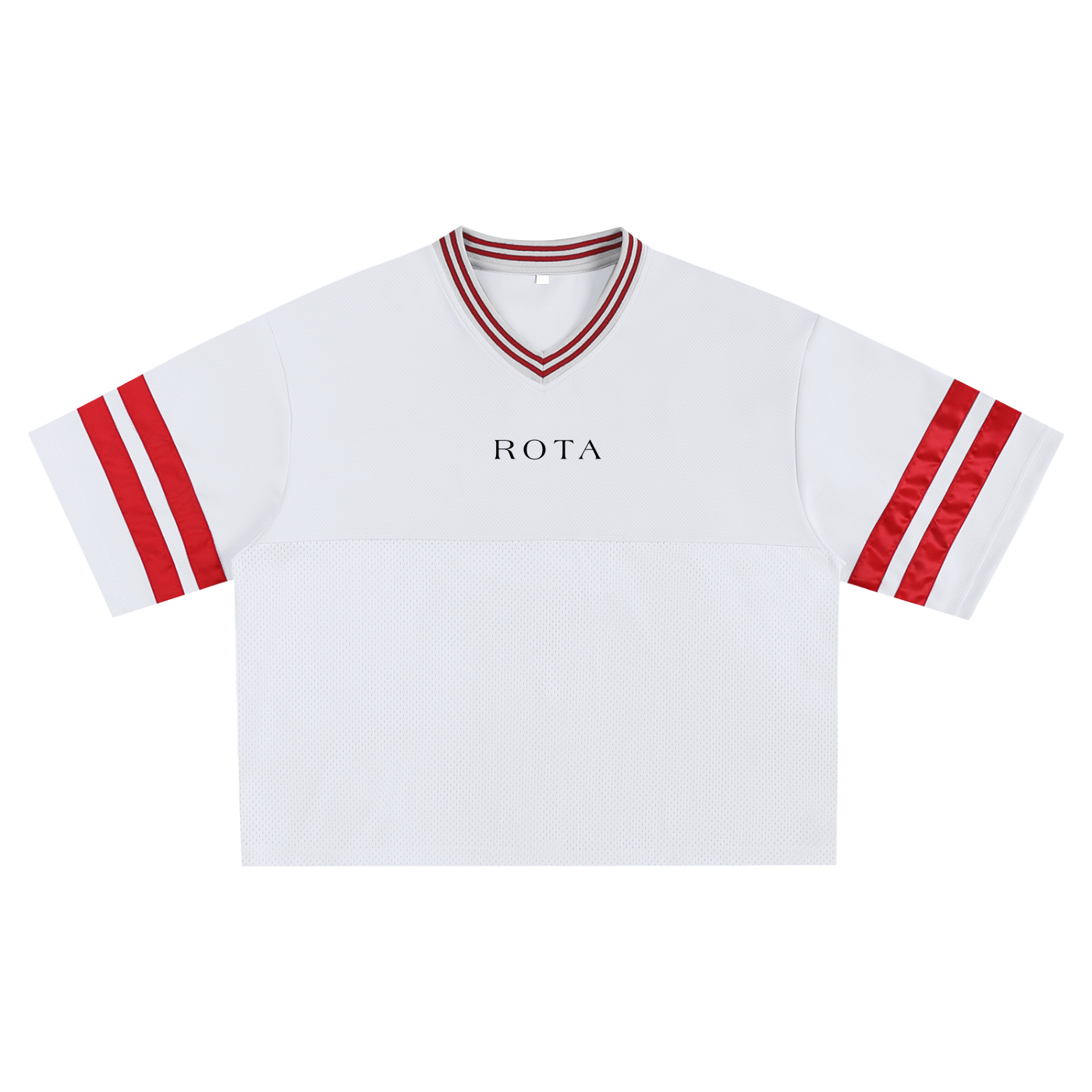 Line Break Mesh T-shirt | Boxy V-Neck Street Jersey – Gender Neutral