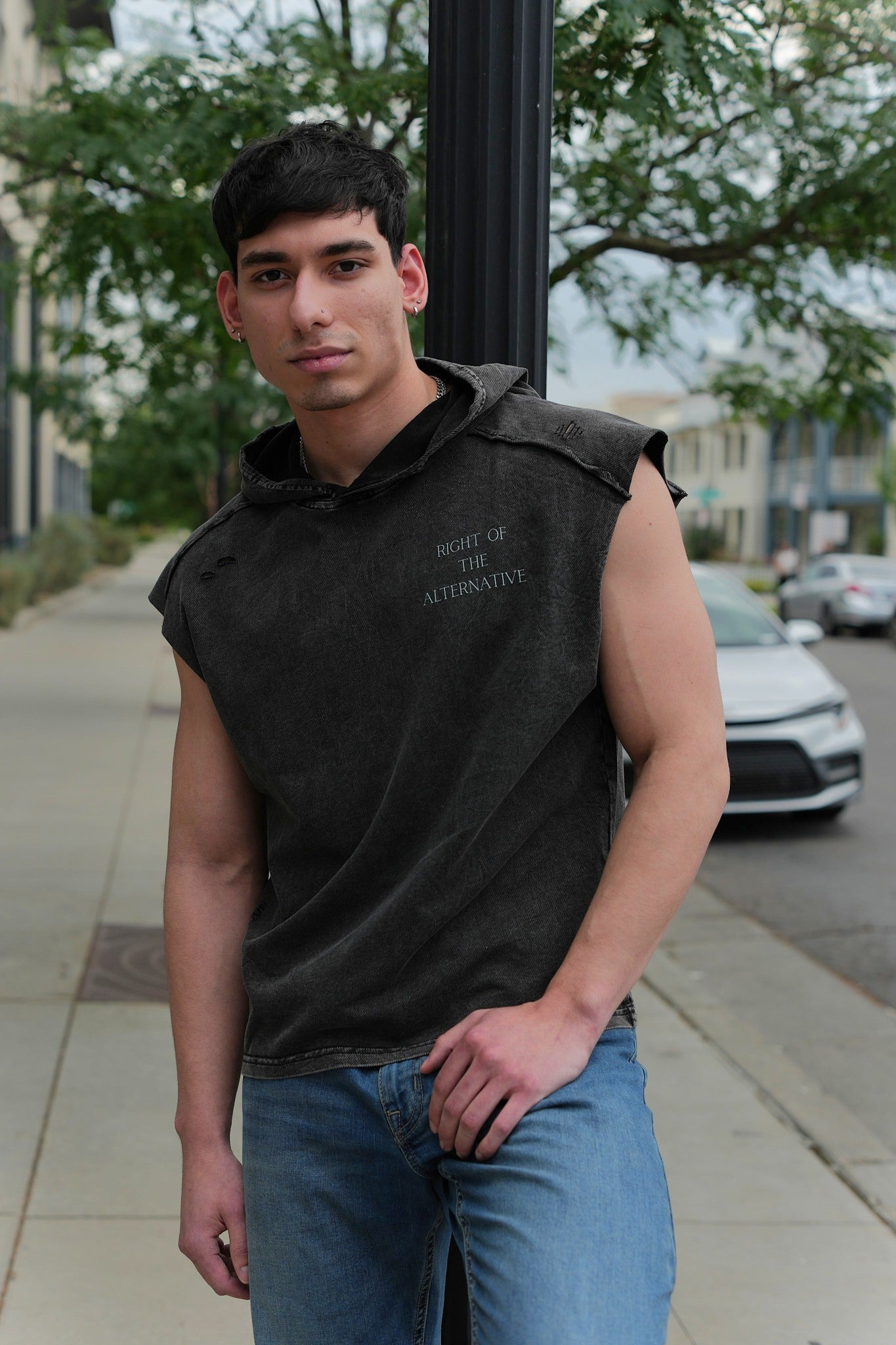 ROTA “Streetshade” Hooded Tank | Cropped Sleeveless Snow-Washed Hoodie