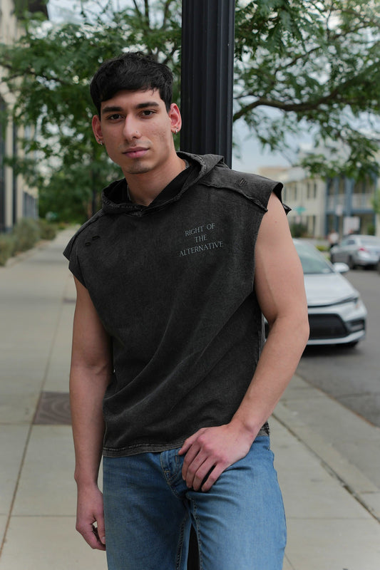 ROTA “Streetshade” Hooded Tank | Cropped Sleeveless Snow-Washed Hoodie